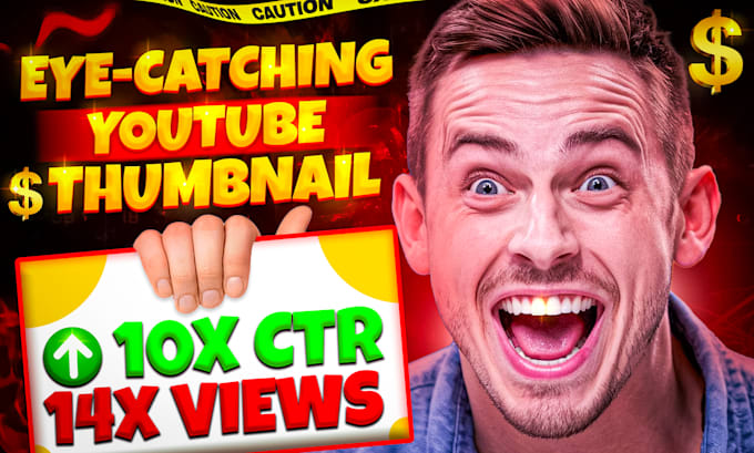 Gig Preview - Creat eye catching youtube thumbnail designs to boost high CTR and engagement