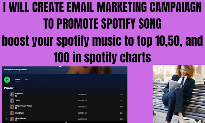 Gig Preview - Create email marketing campaign  to promote spotify track