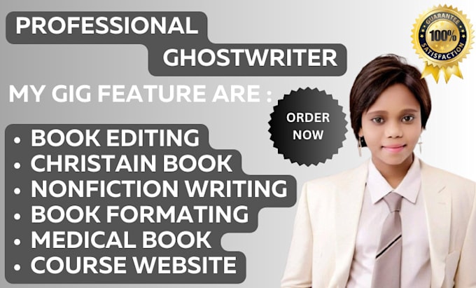 Gig Preview - Be your book writer, ebook writer and ghostwriter, copy editor, children book