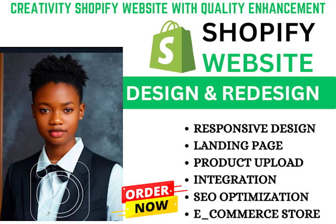 Gig Preview - Do shopify website design shopify store design shopify website redesign