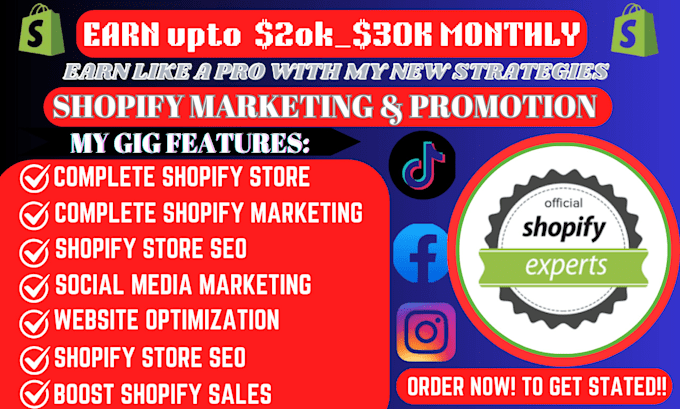 Gig Preview - Boost shopify sales, shopify marketing, shopify store promotion, sales funnel