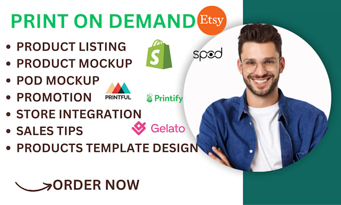 Gig Preview - Etsy shopify print on demand printify seo shopify etsy print on demand listing