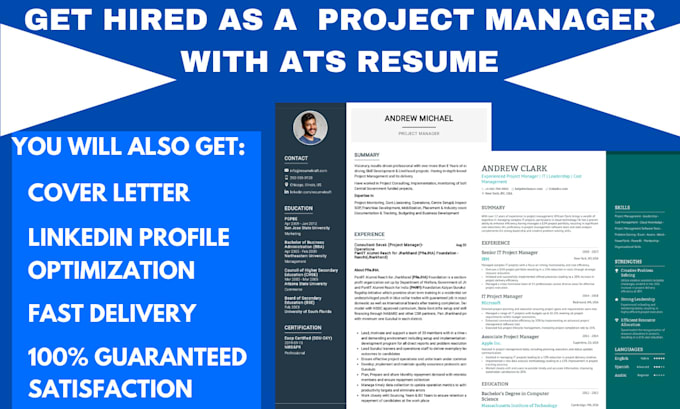 Gig Preview - Professional project manager resume, product management, pmp, agile