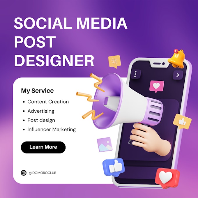 Gig Preview - Create your professional social media post for any social