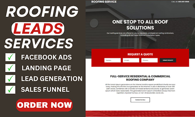 Gig Preview - Generate exclusive roofing leads, for roofing website via fcebook ads