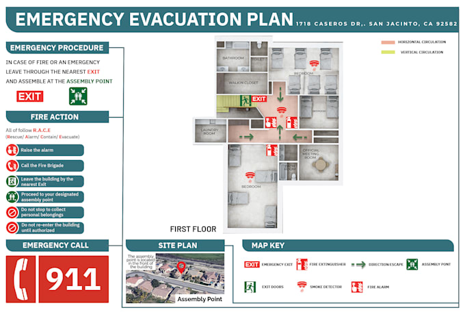 Gig Preview - Create 3d fire evacuation plan ,emergency map,airbnb