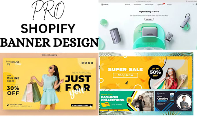 Gig Preview - Create a professional shopify store banner design,website banner,shopify manager