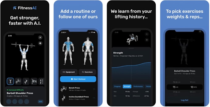 Gig Preview - Do ai workout app, ai fitness health app, gym app, ai nutrition, ai sport app