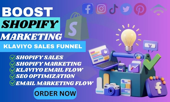 Gig Preview - Setup klaviyo email marketing flows to boost shopify marketing sales funnel