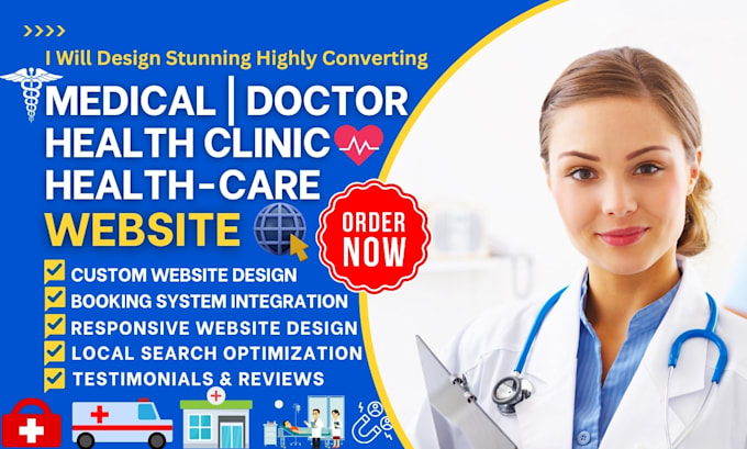 Gig Preview - Design highly converting medical doctor health clinic redesig healthcare website