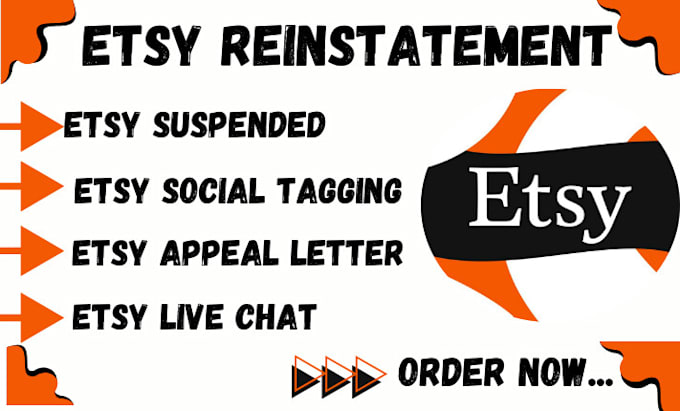 Gig Preview - Reinstate your suspended etsy account etsy restriction etsy store reinstatement