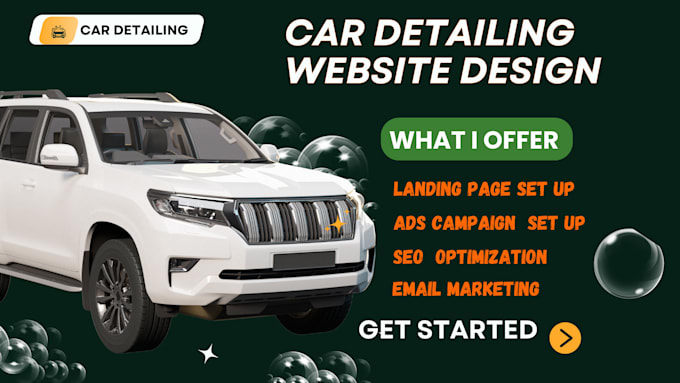 Gig Preview - Create car detailing website car rental car wash taxi booking website