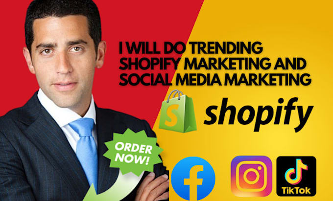 Gig Preview - Trending shopify marketing sales tiktok shop facebook and social media manager