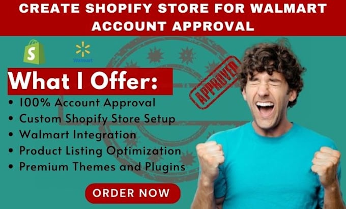 Gig Preview - Create shopify store for walmart account approval