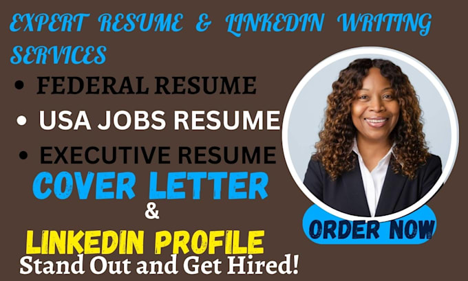 Gig Preview - Write a federal resume, executive resume, government, usajobs and resume writing