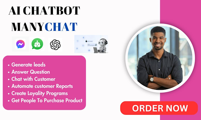 Gig Preview - Develop a facebook,instragram ,whatsapp chat bot using manychat and botpress