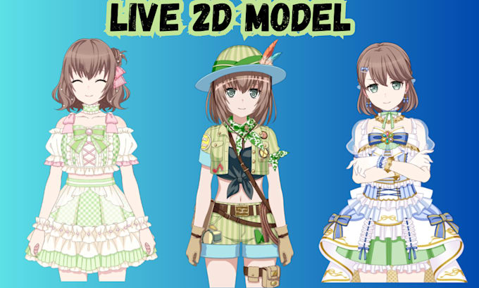 Gig Preview - Draw and rig  chibi live 2d model for vtuber, anime model, live 2d, vtuber model