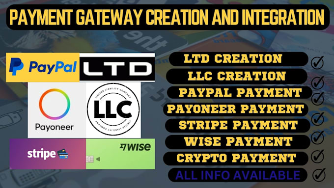 Bestseller - create and integrate shopify payment gateway paypal payoneer stripe wise and llc