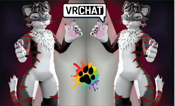 Gig Preview - Custom vrchat avatar, vrc character, nsfw furry avatar, pvp system, 3d model