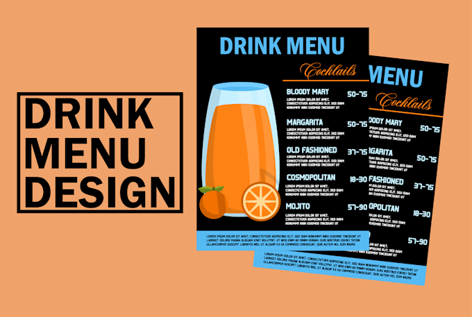 Gig Preview - Bespoke drink menus enticing descriptions  original recipes