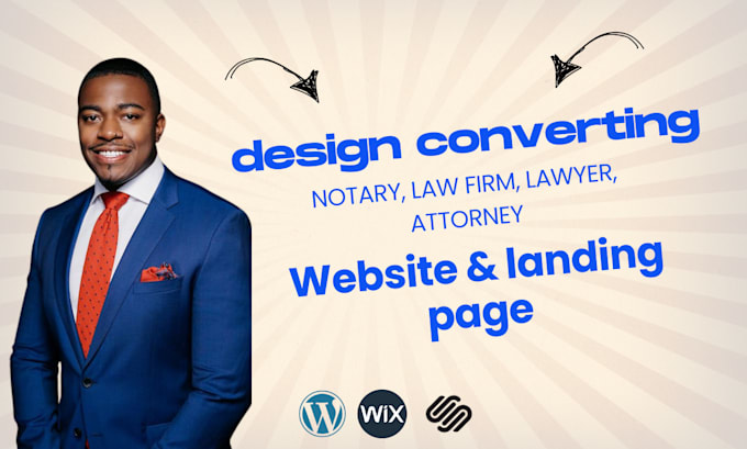 Gig Preview - Do converting notary, law firm landing page, attorney, lawyer or notary website