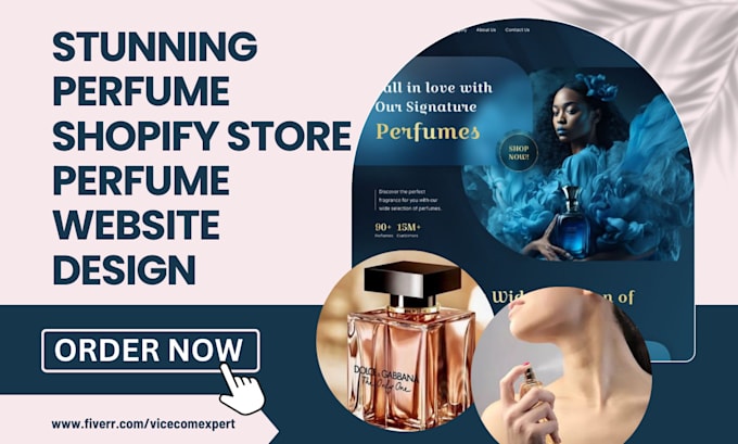 Gig Preview - Perfume shopify store deodorant store fragrance website perfume dropshipping