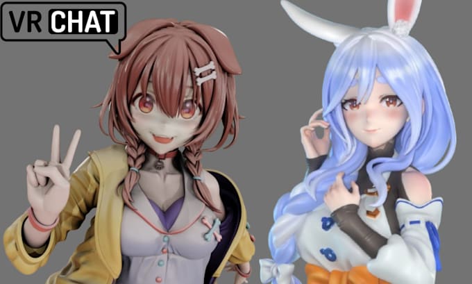 Gig Preview - 3d vtuber model 3d vroid model 3d model vrchat model rigging furry