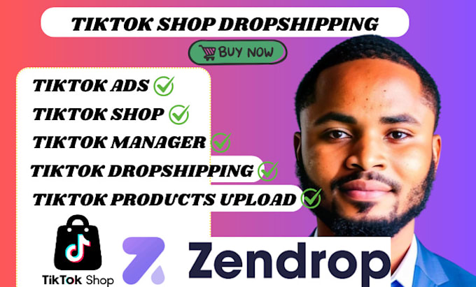 Gig Preview - Set zendrop autods tiktok products shop ads upload tik tok auto ds dropshipping