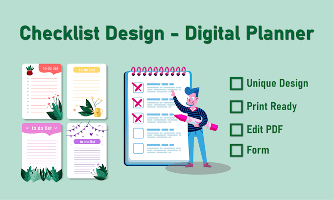 Gig Preview - Design checklist and digital planners editable pdfs and forms