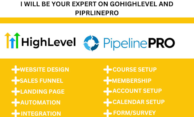 Gig Preview - Do automation landing page sales funnel calendar on gohighlevel and pipeline pro