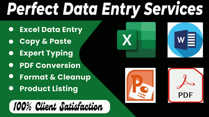 Gig Preview - Do data entry, web research, data collection, pdf to excel