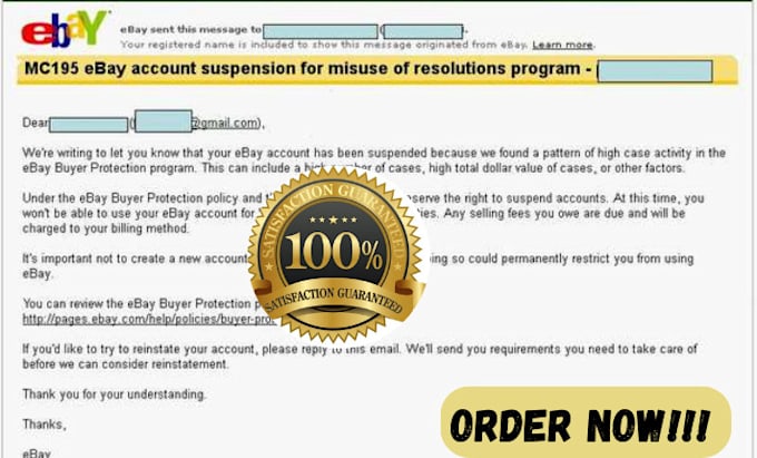 Gig Preview - Reinstate and reactivate ebay suspension account