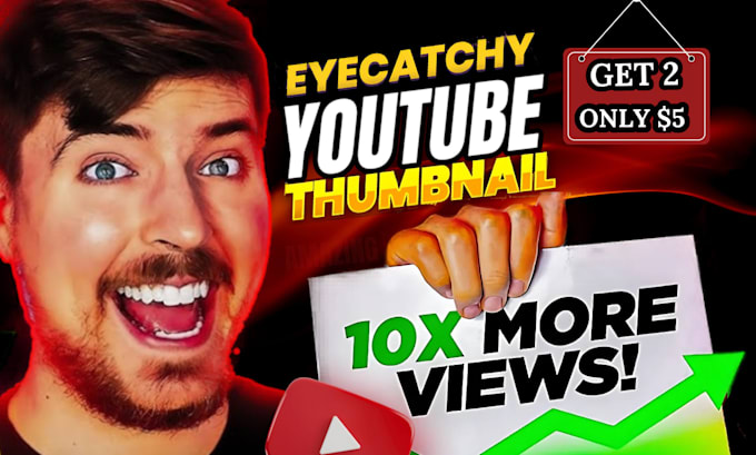 Gig Preview - Design 2 eye catchy attractive clickbait youtube thumbnail