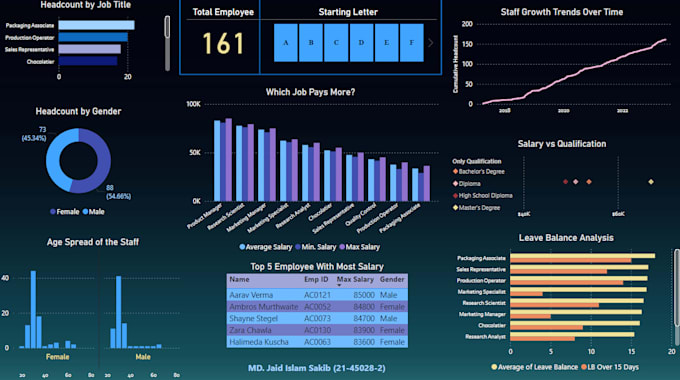 Gig Preview - Create interactive power bi dashboard based on excel datasheet