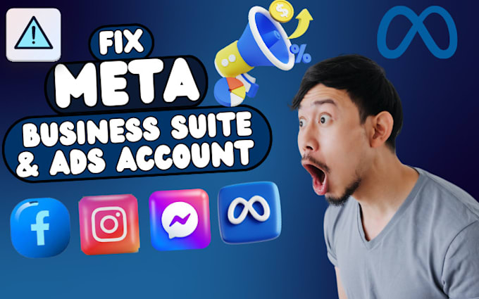 Gig Preview - Fix issues of facebook meta suite ad account, business manager and pixel