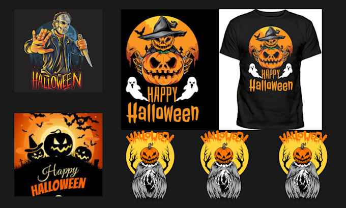 Gig Preview - Design customized halloween t shirts designs for your business