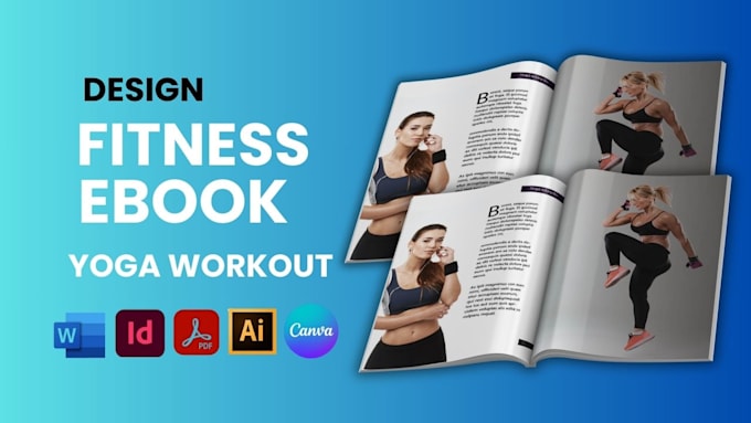 Gig Preview - Design fitness ebook, book design, canva design, yoga work out, ebook design