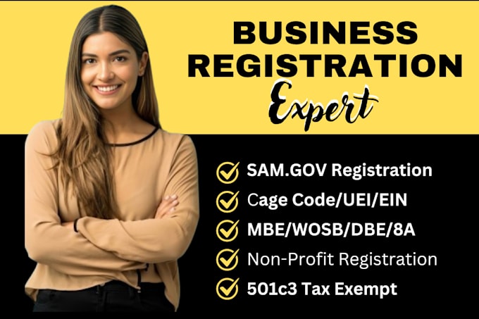 Gig Preview - Register you on sam gov, non profit registration, cage code uei, mbe wosb, 501c3