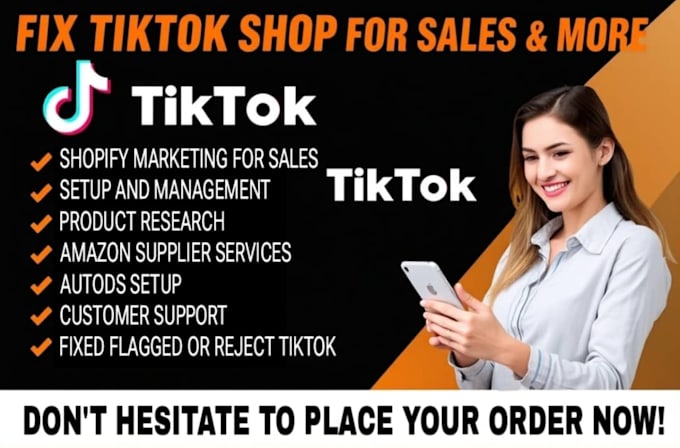 Gig Preview - Do tiktok,setup tiktok shop tik tok ads tiktok shop affiliate marketing tiktok