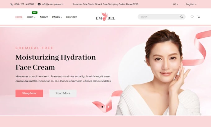 Gig Preview - Create body cream ecommerce website, body lotion, brightening dropshipping store