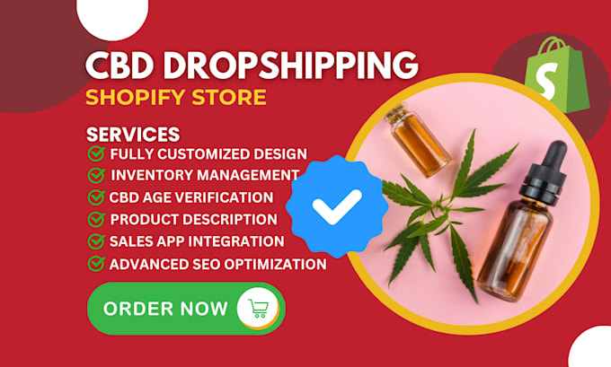 Gig Preview - Design cbd dropshipping store cbd shopify store cbd website cannabis website