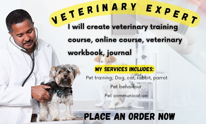 Gig Preview - Create veterinary training course and workbook online,  journal for vet doctors