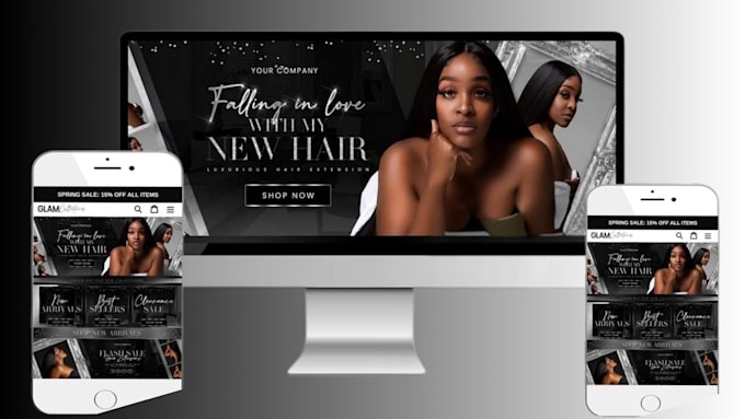 Gig Preview - Build wix hair extension website wix hair product store hair care shopify store