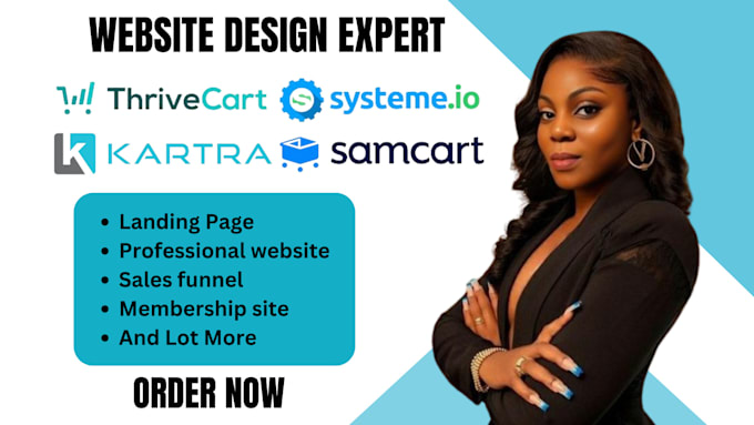 Gig Preview - Build sales funnel, landing page on samcart, thrivecart, kartra, systeme io