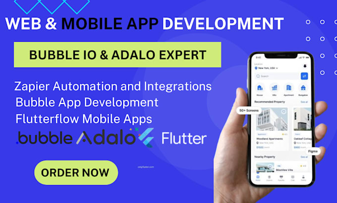 Gig Preview - Bubble io bubble mobile app bubble saas adalo expert flutterflow developer