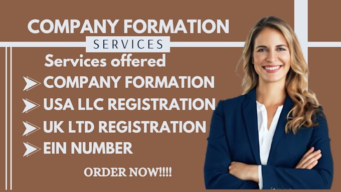 Gig Preview - Llc registration, dissolve llc,  UK ltd, company formation, in canada, eu, ein