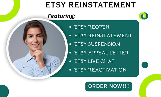 Gig Preview - Reinstate permanent etsy suspension, do etsy reopen and etsy reinstatement