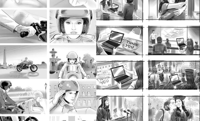 Gig Preview - Draw professional storyboard sketch facebook ads frames comic for your movie