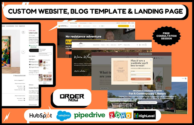 Gig Preview - Design custom website, blog template, landing page on hubspot, zoho gohighlevel