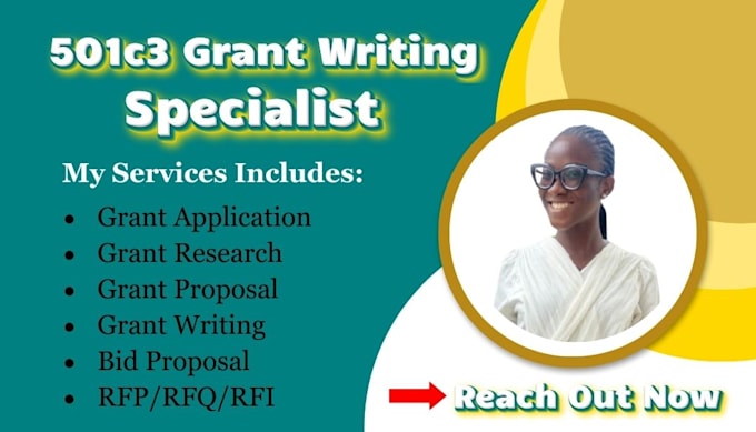 Gig Preview - Craft 501c3 grant writing grant research grant proposal application rfp rfq rfi